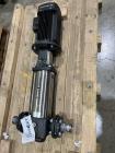 Used Grundfos Multistage Centrifugal Pump, Model CR1-19 A-FGJ-A-E-HQQE. 399/549 feet H/Hmax. 9.7 GPM. Driven by 3hp, 3/60/208-230/460 volt, 3500-3520rpm motor. 1-1/2