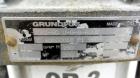 Used Grundfos CR2 Vertical Multistage Centrifugal Pump, Model CR2-80UGUAAUUE, 316 Stainless Steel. Approximate 11 gallons per minute at 290' head at 3450 rpm at 300 psi. 2