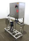 Used Grundfos CRN1S Vertical Multistage Centrifugal Pump, Type CRN1S-5A-FGJ-G-E-HQQE, 316 Stainless Steel. Rated 4.84 gallons per minute at 138.8 head at 3425 rpm at 363 psi at 248 degrees F. 1-1/4