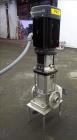 Used Grundfos CRN3 Vertical Multistage Centrifugal Pump, Type CRN3-11-A-FGJ-GI-E-HQQE, Model A96631933-P11151101, 316 Stainless Steel. Rated 15.41 gallons per minute at 251’ head at 3452 rpm at 363 p...