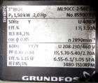 Used Grundfos CRN3 Vertical Multistage Centrifugal Pump, Type CRN3-11-A-FGJ-GI-E-HQQE, Model A96631933-P11151101, 316 Stainless Steel. Rated 15.41 gallons per minute at 251’ head at 3452 rpm at 363 p...