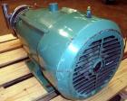 Used Tri-Clover Centrifugal Pump, Model C216MD25T-S-KX, Stainless Steel. 2’’ Tri-clamp inlet, 1-1/2’’ tri-clamp outlet.Approximate capacity 220 gallons per minute at 110’ head.Driven by a 15 hp, 3/60...