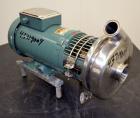 Used Tri Clover Centrifugal Pump, Model C216MDG56T-S-KX, 316 Stainless Steel. 2” Tri-clamp inlet, 1-1/2” tri-clamp outlet. Approximate capacity 110 gallons per minute at 25’ head, approximate 5'' dia...