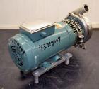Used Tri Clover Centrifugal Pump, Model C216MDG56T-S-KX, 316 Stainless Steel. 2” Tri-clamp inlet, 1-1/2” tri-clamp outlet. Approximate capacity 110 gallons per minute at 25’ head, approximate 5'' dia...
