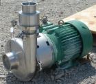 Used Tri-Clover Centrifugal Pump, model C439MDG21TA-S, 316 stainless steel. Approximately 400 gallons per minute at 250' head. 4