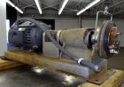 Used- Tri-Clover Centrifugal Pump, Model SP218M-9237-40, 316 Stainless Steel. Unit missing front cover. Driven by a 10 hp, 3...