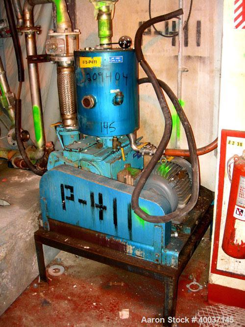 Used-Used: Kinney vacuum pump, model KDH-130. 134 CFM. Driven by a 7.5 hp,3/60/230/460 volt, 1745 rpm xp motor. Includes tan...