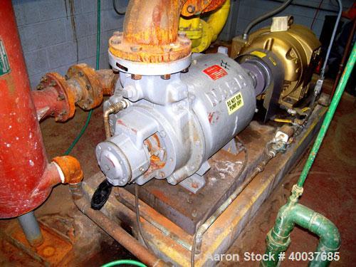 Used- Nash Compressor, Model SC6, test #92D0720, driven by a 50 hp, 3/60/230/460 volt, 1180 rpm motor.