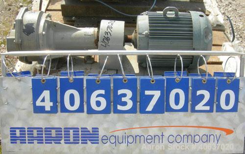 Used Nash Liquid Ring Vacuum Pump, size AHF-75/SS, 316 stainless steel. Approximate capacity 60 cfm at 15" to 20" H.G. Approximate 2" inlet/outlet. Driven by a 10 hp, 3/60/230/460 volt, 1745 rpm moto...
