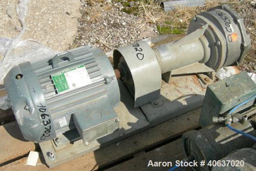 Used Nash Liquid Ring Vacuum Pump, size AHF-75/SS, 316 stainless steel. Approximate capacity 60 cfm at 15" to 20" H.G. Approximate 2" inlet/outlet. Driven by a 10 hp, 3/60/230/460 volt, 1745 rpm moto...