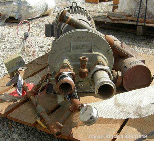 Used Nash Liquid Ring Vacuum Pump, size AHF-80, 316 stainless steel. Approximate capacity 72 cfm at 15" to 20" H.G. Approximate 2" inlet/outlet. Driven by a 7 1/2 hp, 3/60/230/460 volt, 1755 rpm moto...
