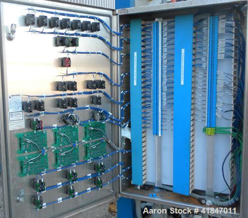 Used Apovac Vacuum System consisting of: (1) Vacuum pump, driven by a 30 hp motor. (1) Industrial Piping heat exchanger, (1) Industrial Piping pressure tank, and a control panel. Mounted on a carbon ...