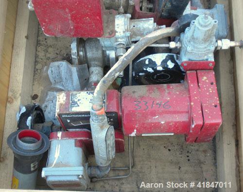 Used Apovac Vacuum System consisting of: (1) Vacuum pump, driven by a 30 hp motor. (1) Industrial Piping heat exchanger, (1) Industrial Piping pressure tank, and a control panel. Mounted on a carbon ...