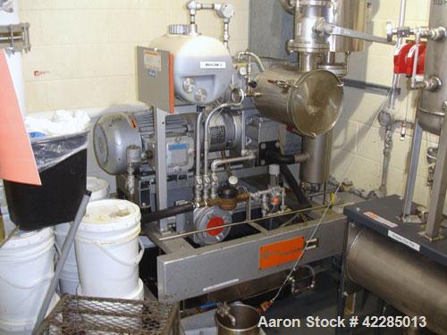 Used Busch Huckepack Two Stage Rotary Vane Vacuum Pump, Model 433.002. Rated 175 cfm at 0.5 Torr, with a 15 hp, 575 volt XP motor. Serial #25068. Price includes 15% buyer's premium.