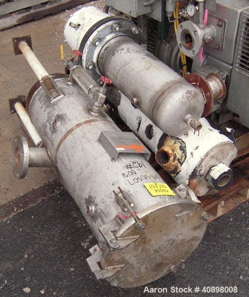 Used Busch Huckepack Two Stage Rotary Vane Vacuum Pump, Model 433:013. Rated 200 cfm at .5 Torr, with a 15 hp, 3/60/460 volt, 1765 rpm XP motor, knock out pot, receiver and heat exchanger. Serial #50...