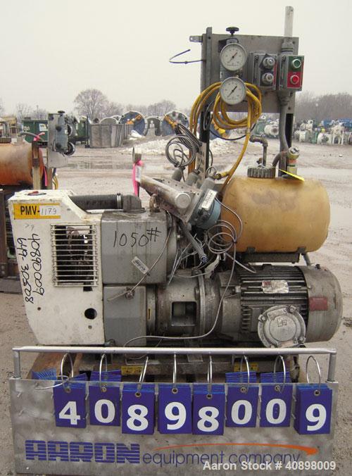 Used Busch Huckepack Two Stage Rotary Vane Vacuum Pump, Model 433:013