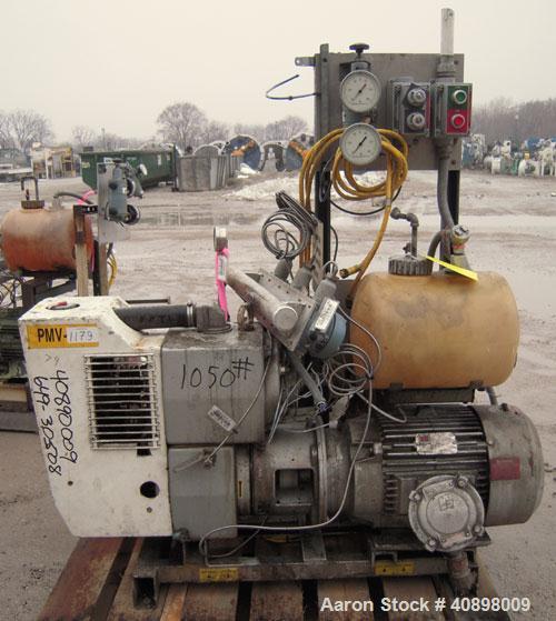 Used Busch Huckepack Two Stage Rotary Vane Vacuum Pump, Model 433:013