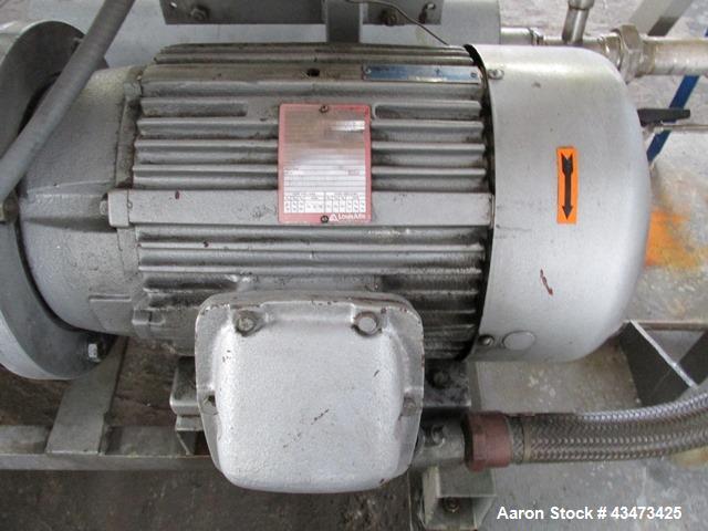 Busch Huckepack Vacuum Pump, Model 437-002. Rated 310 cfm at 0.5 Torr. Driven by 20hp, 230/460 volt XP motor. Skid mounted with silencer, heat exchanger, basket filter, separator and oil pot, serial#...