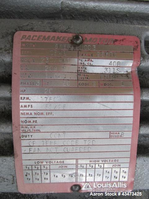 Busch Huckepack Vacuum Pump, Model 437-002. Rated 310 cfm at 0.5 Torr. Driven by 20hp, 230/460 volt XP motor. Skid mounted with silencer, heat exchanger, basket filter, separator and oil pot, serial#...