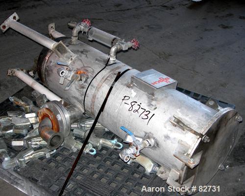 USED: Busch Huckepack two stage once through sealing rotary vane vacuum pump, model 437, carbon steel. Rated 282 cfm (29.9 hg). Radiator cooled. 3" inlet/outlet. Driven by a 20 hp, 3/60/460 volt, 176...