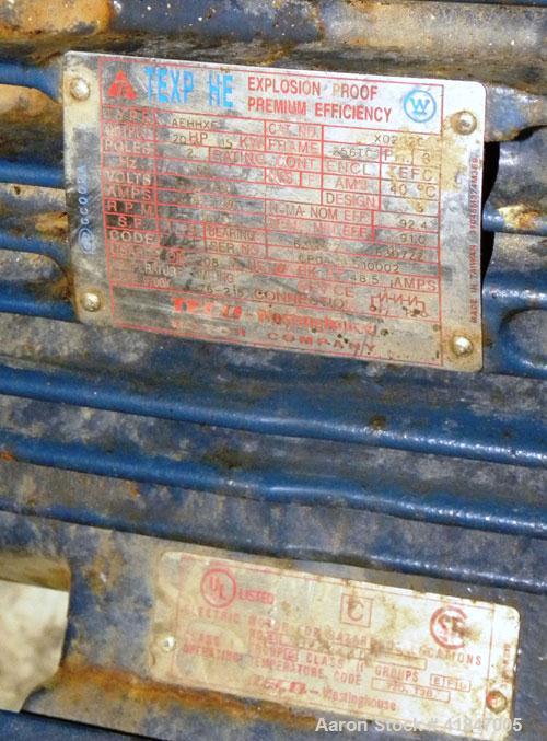Used Busch Single Stage Cobra Dry Screw Vacuum Pump, Model AC0400FBT6.000B, Carbon Steel. Rated 262 cfm, 0.05’’ Torr., direct cooled. Driven by a 20 hp, 3/60/230/460 volt, 3520 rpm motor. Includes an...