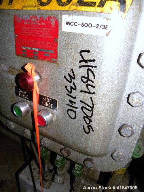 Used Busch Single Stage Cobra Dry Screw Vacuum Pump, Model AC0400FBT6.000B, Carbon Steel. Rated 262 cfm, 0.05’’ Torr., direct cooled. Driven by a 20 hp, 3/60/230/460 volt, 3520 rpm motor. Includes an...