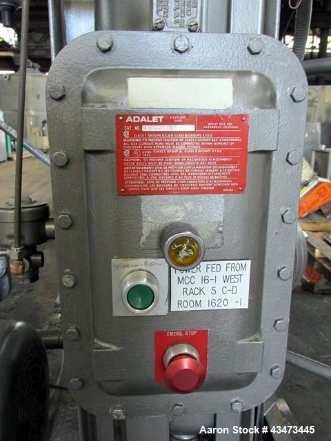 Used Busch Huckepack Vacuum Pump, Model HO437-D8095. Rated 282 cfm at 0.5 Torr, driven by 20hp, 230/460 volt XP motor. Skid mounted with silencer, heat exchanger, basket filter and oil pot, serial# 8...