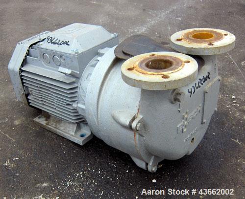 Used Busch Single Stage LX Series Dolphin Liquid Ring Vacuum Pump, Model LX0430A-AKO-MR-I-X, Carbon Steel. Rated 455 cubic meters an hour (268 cfm). 2-1/2” Inlet/outlet. Driven by a 15KW (20 hp), 3/6...