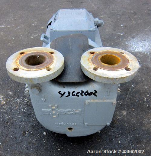 Used Busch Single Stage LX Series Dolphin Liquid Ring Vacuum Pump, Model LX0430A-AKO-MR-I-X, Carbon Steel. Rated 455 cubic meters an hour (268 cfm). 2-1/2” Inlet/outlet. Driven by a 15KW (20 hp), 3/6...