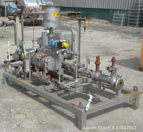 Used Busch Single Stage Cobra Dry Screw Vacuum Pump, model NC0070ABM6.000F, carbon steel. Rated 58 cfm, 0.075’’ Torr., air cooled. Driven by a 5 hp, 3/20-60/460 volt, 3505 rpm XP motor. Includes an X...