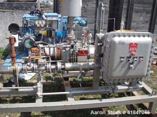 Used Busch Single Stage Cobra Dry Screw Vacuum Pump, Model NC0070ABM6.000F, carbon steel. Rated 58 cfm, 0.075’’ Torr., air cooled. Driven by a 5 hp, 3/20-60/460 volt, 3505 rpm XP motor. Includes an X...