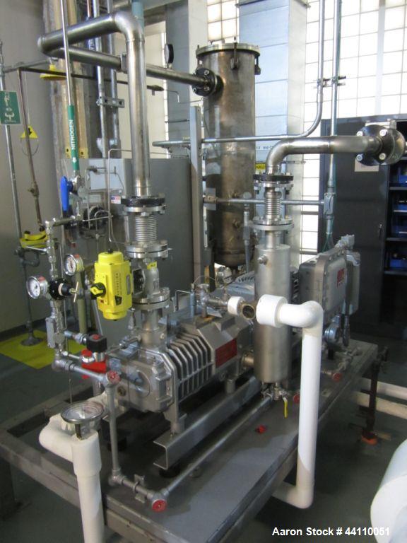 Used Busch vacuum pump system, Model NC0250 ABM6.000F, with RAS steel condenser, installed 2010