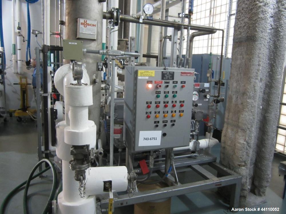 Used Busch vacuum pump system, Model NC0250 ABM6.000F, with RAS steel condenser, installed 2010