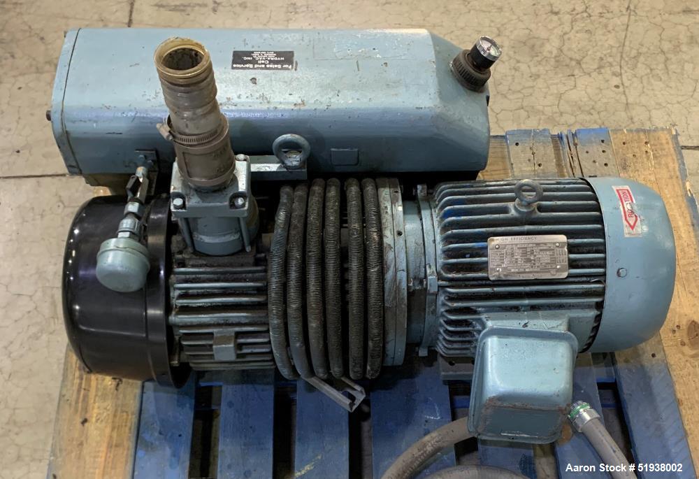 Used- Busch RA0160 Vacuum Pump, Type RA0160-B032-1024. 117 CFM. Driven by a 7.5hp, 3/60/208-230/460 volt, 1750 rpm motor. Se...