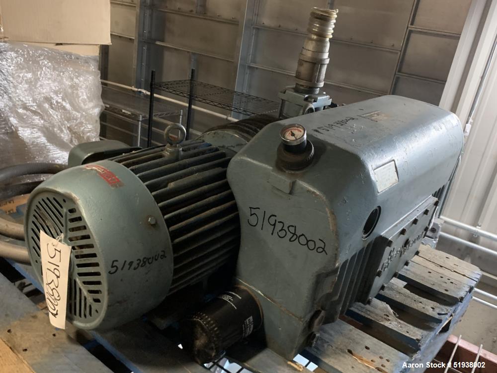 Used- Busch RA0160 Vacuum Pump, Type RA0160-B032-1024. 117 CFM. Driven by a 7.5hp, 3/60/208-230/460 volt, 1750 rpm motor. Se...