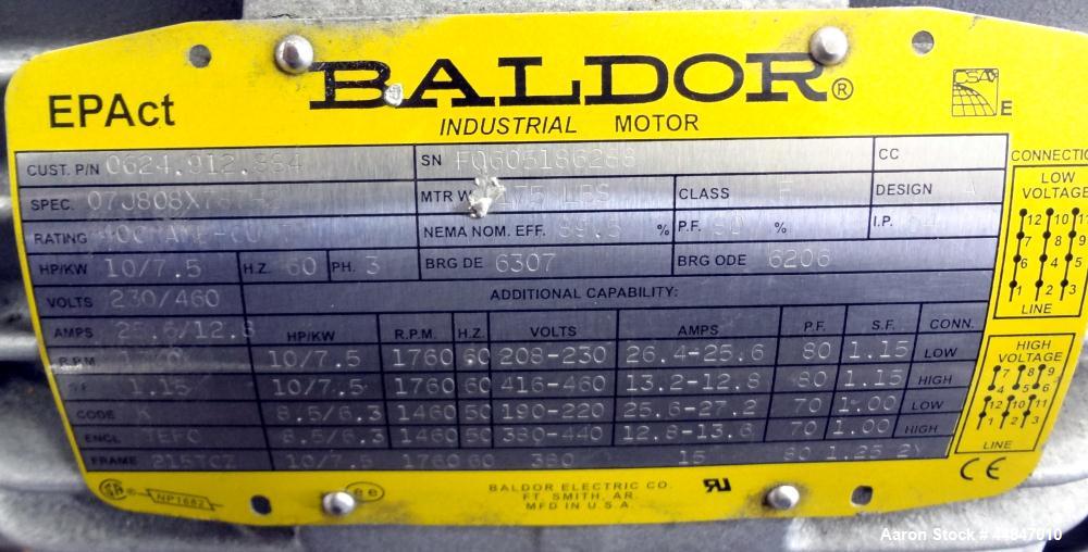 Used Busch R5 Single Stage Oil Sealed Rotary Vane Vacuum Pump, Model RA0255.D506.1001, Carbon Steel.  Rated 180 cfm, vacuum 0.5 Torr.  Driven by a 10 hp, 3/60/230/460 volt, 1760 rpm motor.
