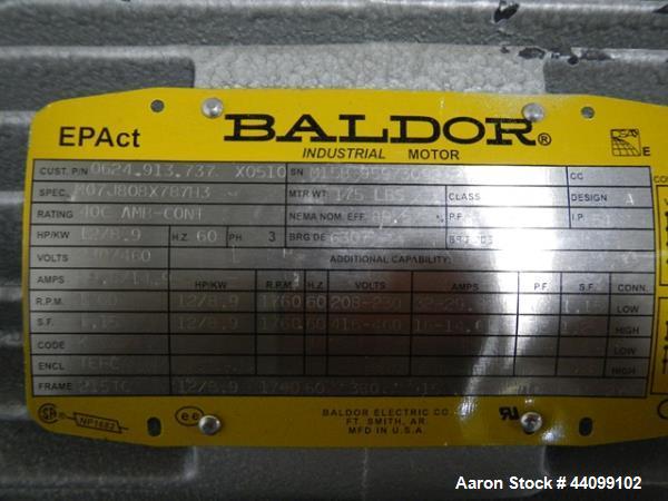 Unused- Busch vacuum pump, model RA0305.D506.1001, rated .5 toor at 212 cfm, 12 hp, 230/460 volt, 1760 rpm motor, serial# U054405289.