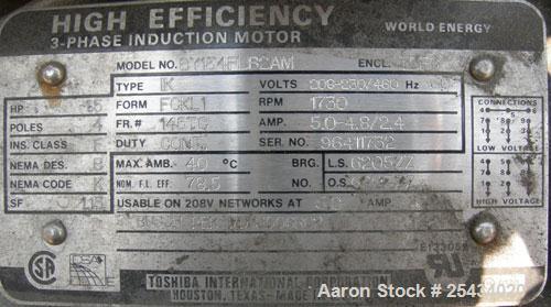Used Busch Single Stage, Oil Sealed, Rotary Vane Vacuum Pump, Model RC0025-E50G-1101, Carbon Steel.Rated 20 cfm, 15 torr, air cooled.Driven by a 15 hp, 3/60/208-230/460 volt, 1730 rpm motor.Includes ...