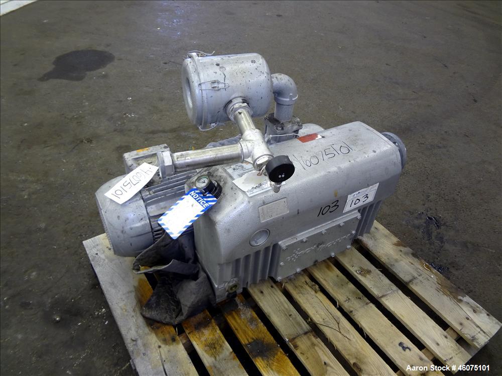 Used- Busch Single Stage Air Cooled Oil Sealed Rotary Vane Vacuum Pump, Model RC0160.B032.1001, Carbon Steel. Rated 117 CFM ...