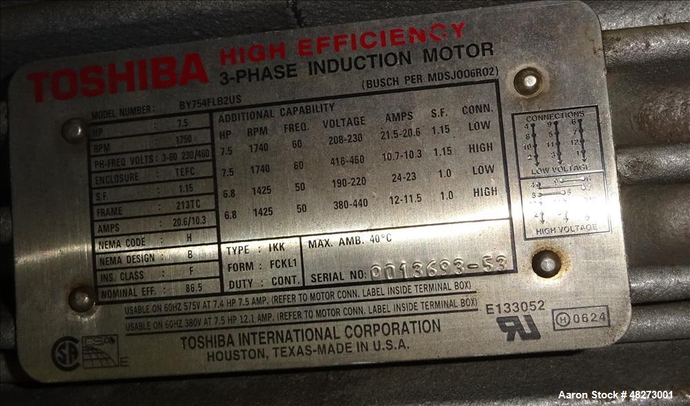 Used Busch Triplex Central Vacuum System.