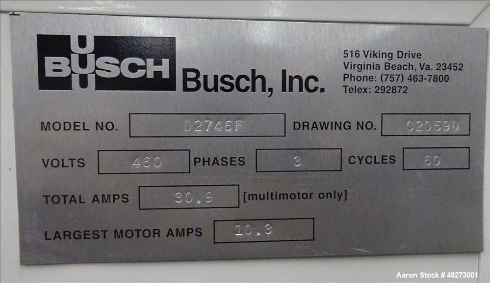 Used Busch Triplex Central Vacuum System.