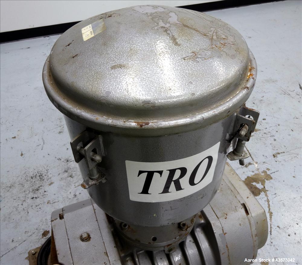 Used Busch Panda Rotary Lobe Vacuum Booster. 1060 CFM. Model WV 1500. Carbon steel construction. Has 7.5 HP Toshiba Motor, 3600 RPM, and filter. 208-230/460 volts. Mounted on flat steel frame with ca...
