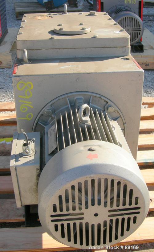 Used Edwards Two Stage Rotary Vane Vacuum Pump, Model E2M275, Carbon Steel. Rated 172 cfm. Driven by a 6 kW (7.5 hp), 3/60/230/460 volt, 1150 rpm motor.