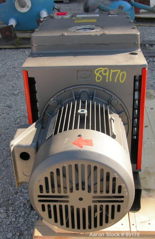 USED: Edwards two stage rotary vane vacuum pump, model E2M275, carbon steel. Rated 172 cfm. Driven by an 8.5 kW (10 hp), 3/60/230/460 volt, 1730 rpm motor.