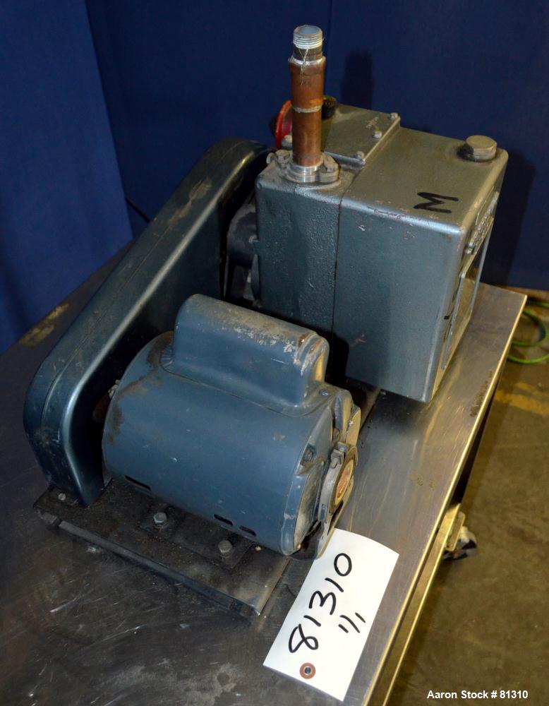 Used Edwards Speedivac High Vacuum Rotary Pump, Model ED250. Approximate 8.7 cfm, driven by a 3/4 hp, 1/60/115/230 volt, 1725 rpm motor.