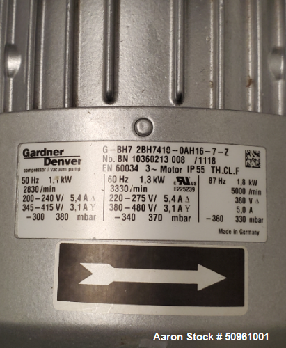 Used- Gardner Denver/ Elmo Rietschle Vaccuum Pump