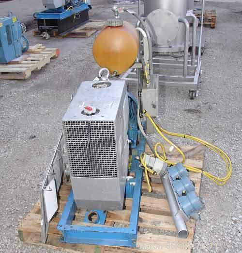 USED:Busch Huckepack once-through-sealing vacuum pump, rotary vane,type 433:014, rated 200 cfm. Driven by a 20 hp 3/60/230/460 volt  745 rpm XP motor. Skid mounted.