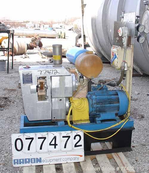 USED:Busch Huckepack once-through-sealing vacuum pump, rotary vane,type 433:014, rated 176 cfm. Driven by a 20 hp 3/60/230/4...