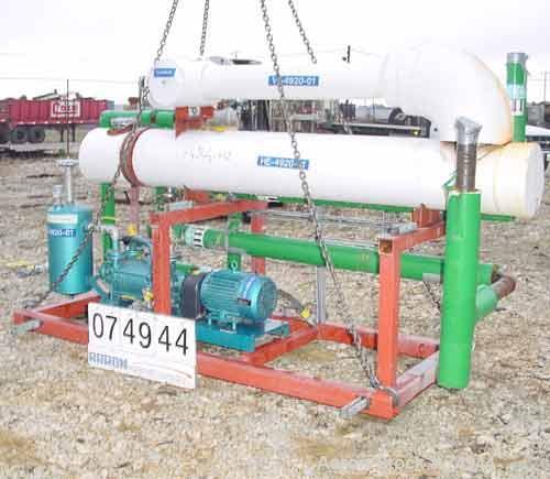 Used Jet-Vac Steam Jet Vacuum System. Skid mounted consisting of: (1) Kinney liquid ring vacuum pump, model KLRC125C, serial #92-1745-920088, 10 hp XP, mechanical seal, 2" inlet/outlet, with 30 gallo...