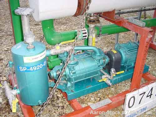 Used Jet-Vac Steam Jet Vacuum System. Skid mounted consisting of: (1) Kinney liquid ring vacuum pump, model KLRC125C, serial #92-1745-920088, 10 hp XP, mechanical seal, 2" inlet/outlet, with 30 gallo...